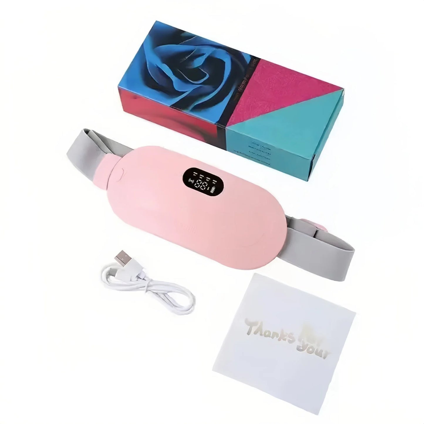 Cinturón calefactor, almohadillas térmicas menstruales, cinturón de alivio del período de compresión caliente, masaje de calefacción Abdominal recargable por USB