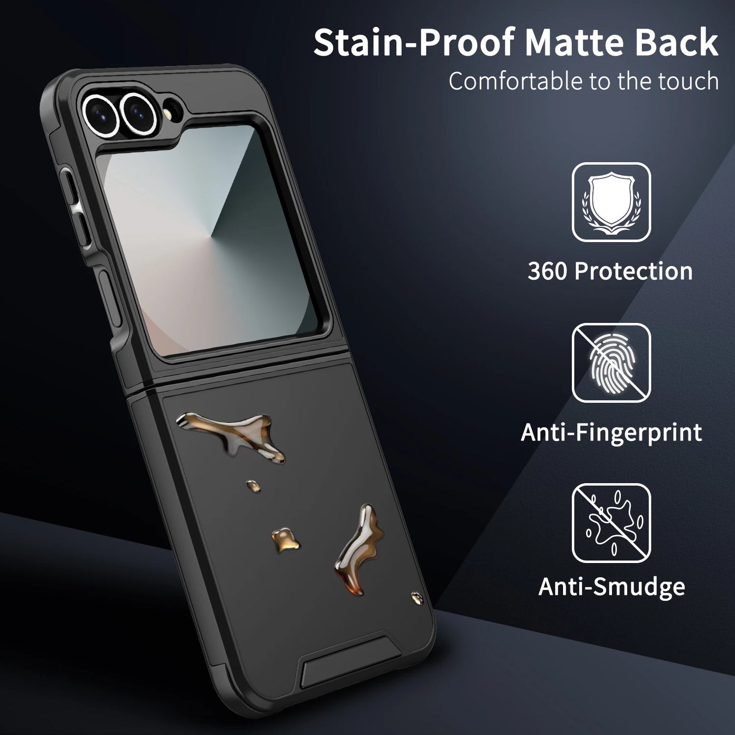 Funda de teléfono de protección mate delgada oficial Original de lujo Samsung Galaxy Z Flip 7 6 5 4 para carga inalámbrica cubierta a prueba de golpes