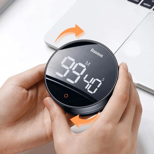 Baseus Temporizador de cocina magnético Temporizador digital Cuenta regresiva manual Reloj despertador Temporizador de cocina mecánico Cocina Ducha Estudio Cronómetro
