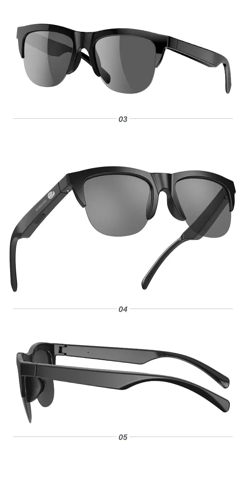 Original mijia Xiaomi gafas de sol inteligentes gafas Bluetooth llamada deportes al aire libre auriculares HIFI luz azul impermeable Anti-UV con micrófono