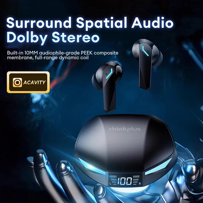 Nuevo Lenovo GM2 PRO MAX auriculares inalámbricos Bluetooth 5,4 pantalla Digital LED auriculares impermeables con cancelación de ruido auriculares para juegos