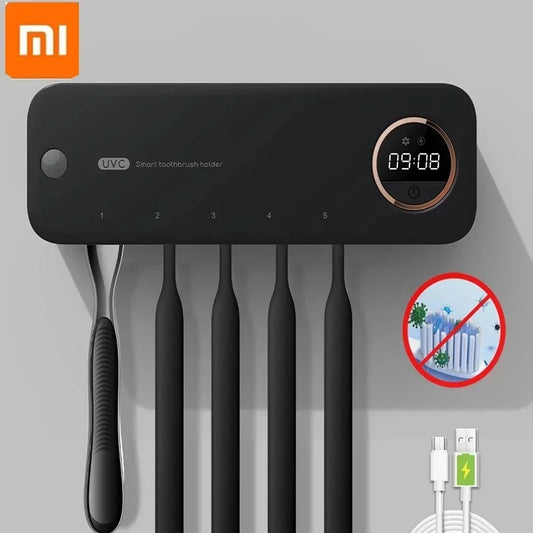 Nuevo Xiaomi UV cepillo de dientes navaja almacenamiento esterilizador pantalla LED soporte para cepillo de dientes recargable montaje en pared con accesorios de baño