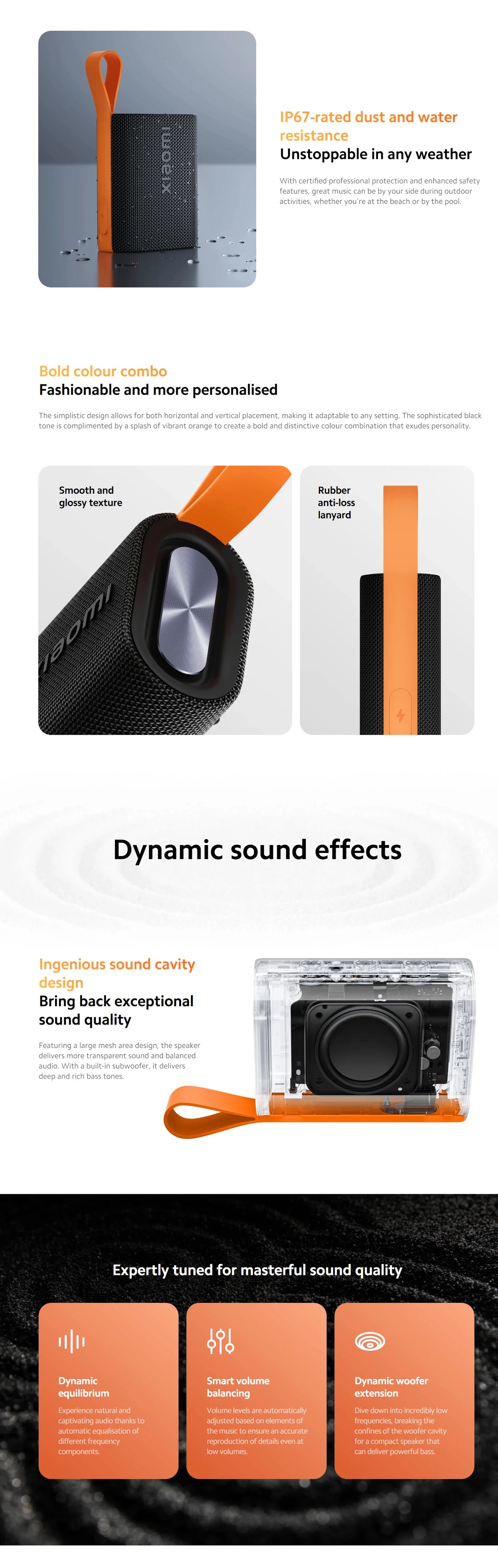 Xiaomi Sound Pocket IP67 Bluetooth 5,4 altavoz portátil TWS estéreo Bateria de 1000mAh, 10 horas de funcionamiento