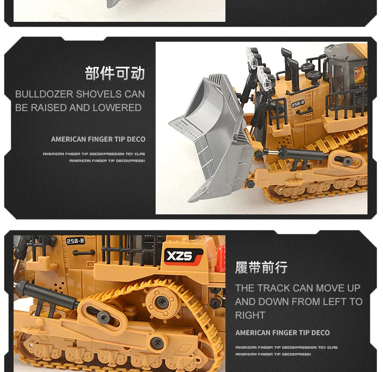Camión volquete de aleación 1:24 9CH RC, vehículo de ingeniería, carretilla elevadora, excavadora pesada, coche de Control remoto, juguetes para niños, regalos