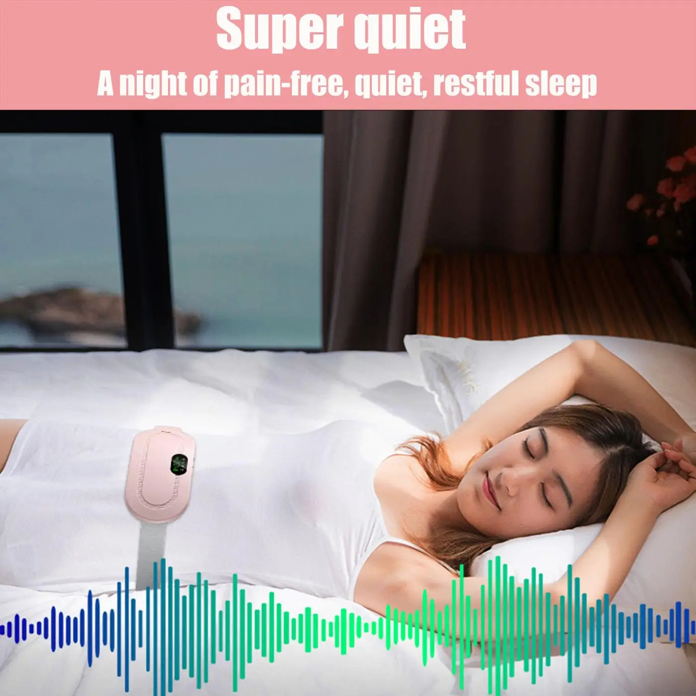 Cinturón calefactor, almohadillas térmicas menstruales, cinturón de alivio del período de compresión caliente, masaje de calefacción Abdominal recargable por USB