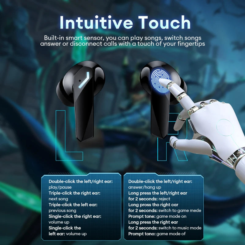 Nuevo Lenovo GM2 PRO MAX auriculares inalámbricos Bluetooth 5,4 pantalla Digital LED auriculares impermeables con cancelación de ruido auriculares para juegos