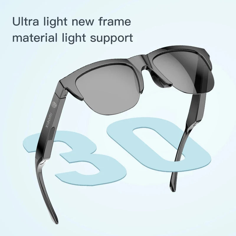 Original mijia Xiaomi gafas de sol inteligentes gafas Bluetooth llamada deportes al aire libre auriculares HIFI luz azul impermeable Anti-UV con micrófono