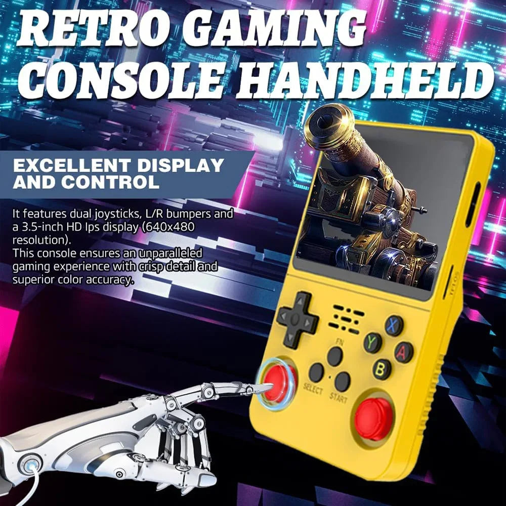 Consola de juegos Retro clásica R36S con sistema ARKOS, videojuegos, consola de juegos portátil de una sola tarjeta, regalo para niños de 3,5 pulgadas