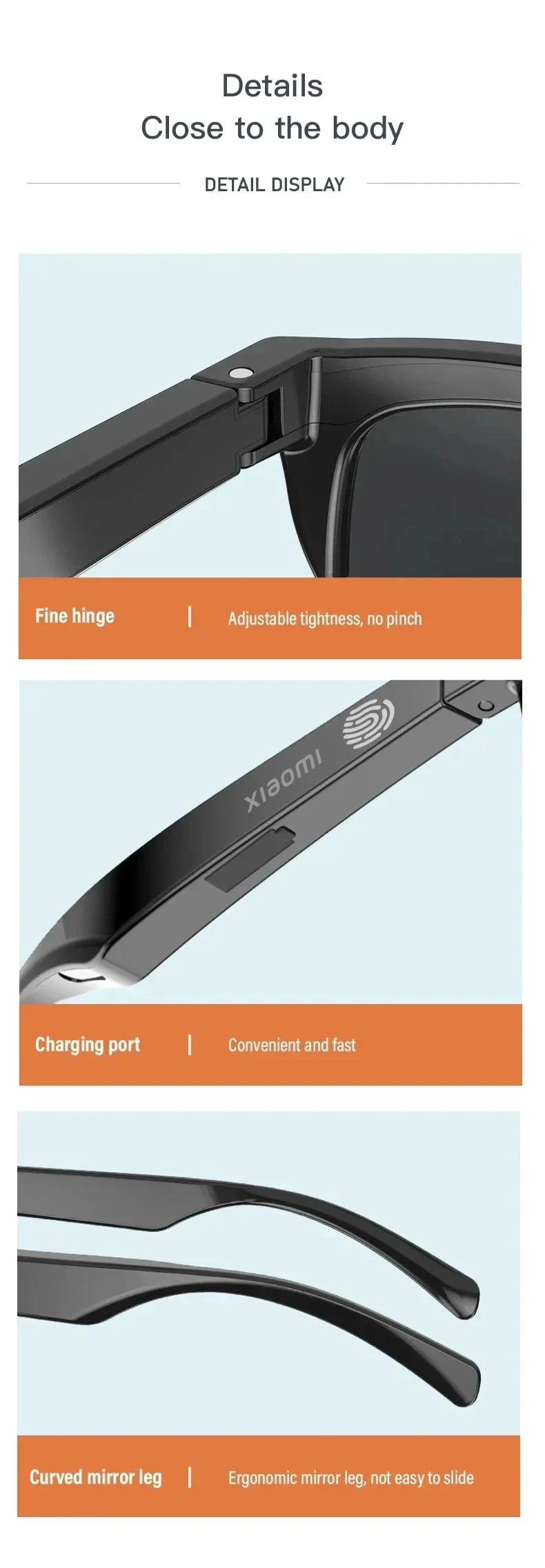 Original mijia Xiaomi gafas de sol inteligentes gafas Bluetooth llamada deportes al aire libre auriculares HIFI luz azul impermeable Anti-UV con micrófono