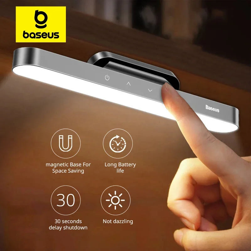 Lámpara de mesa LED magnética colgante, luz nocturna con atenuación continua, recargable para armario, dormitorio, cocina