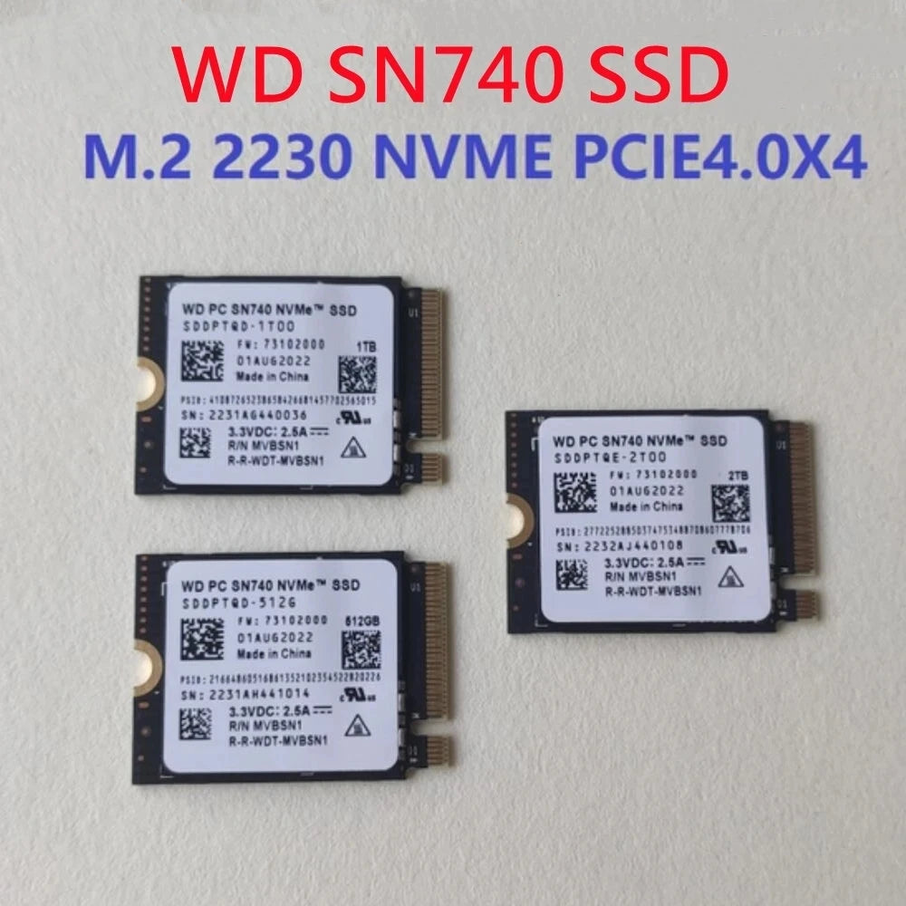 SSD interno NVMe PCIe M.2 2230 / 2242 empaquetado por OEM Samsung BM9C1/PM9B1/PM9C1A/PM991A y WD SN740 y Crucial P310 y Micron 2450