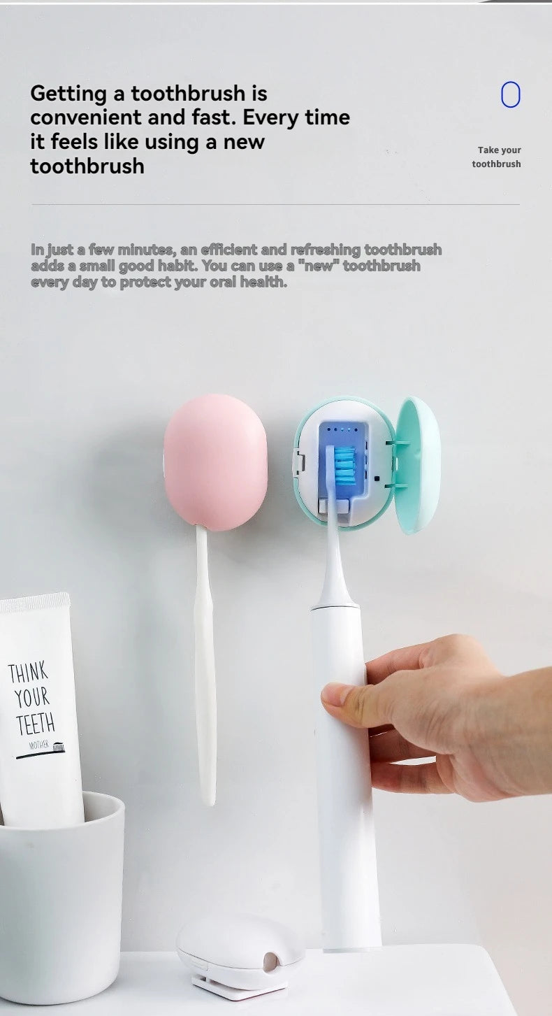 Mini esterilizador de cepillos de dientes, cepillo de dientes para viajes en casa, caja de cepillos de dientes con esterilización UV, esencial para uso doméstico y al aire libre