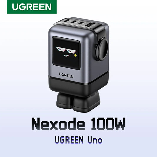 Cargador Robot Uno 100W GaN, cargador QC4.0 3,0 PPS para iPhone 16, 15, 14 Pro, Macbook, tableta, carga rápida