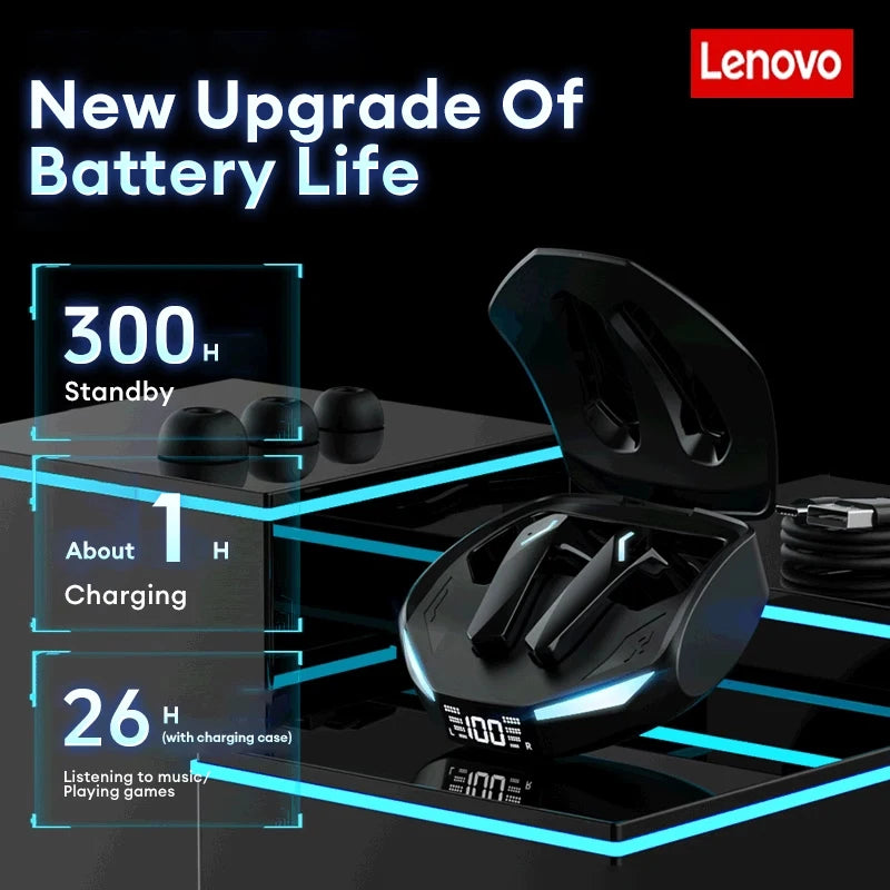 Nuevo Lenovo GM2 PRO MAX auriculares inalámbricos Bluetooth 5,4 pantalla Digital LED auriculares impermeables con cancelación de ruido auriculares para juegos