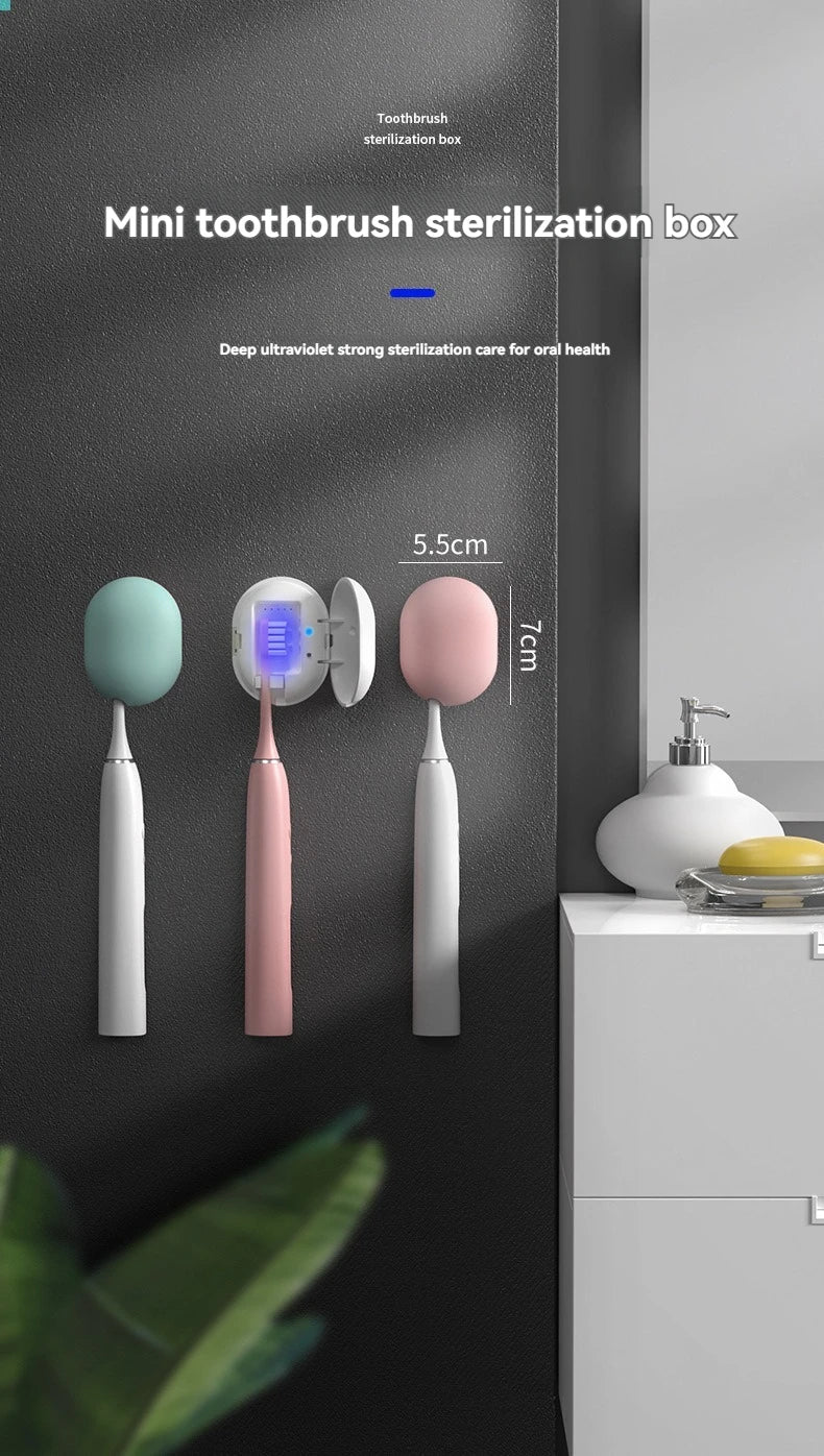 Mini esterilizador de cepillos de dientes, cepillo de dientes para viajes en casa, caja de cepillos de dientes con esterilización UV, esencial para uso doméstico y al aire libre