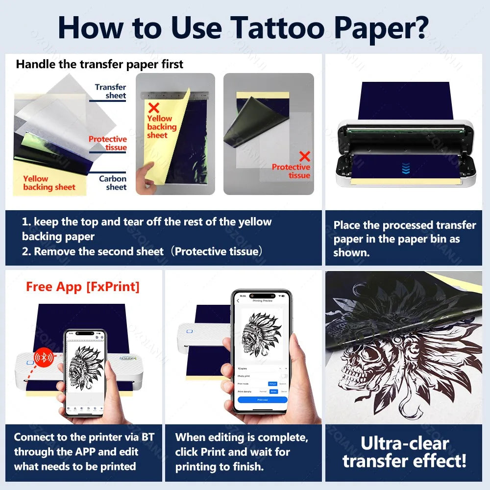 Impresora térmica portátil A4, Bluetooth, fotos, PDF, máquina de impresión de documentos, trabajo, hogar, escuela, viajes