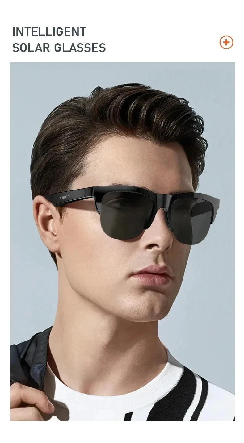 Original mijia Xiaomi gafas de sol inteligentes gafas Bluetooth llamada deportes al aire libre auriculares HIFI luz azul impermeable Anti-UV con micrófono
