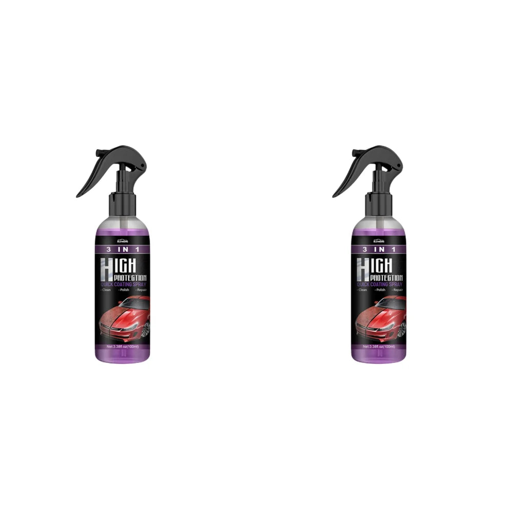 Espray de alta protección 3 en 1 para revestimiento de cerámica, aerosol de pulido de cera para coche, reparación rápida de arañazos finos, actualización de plástico