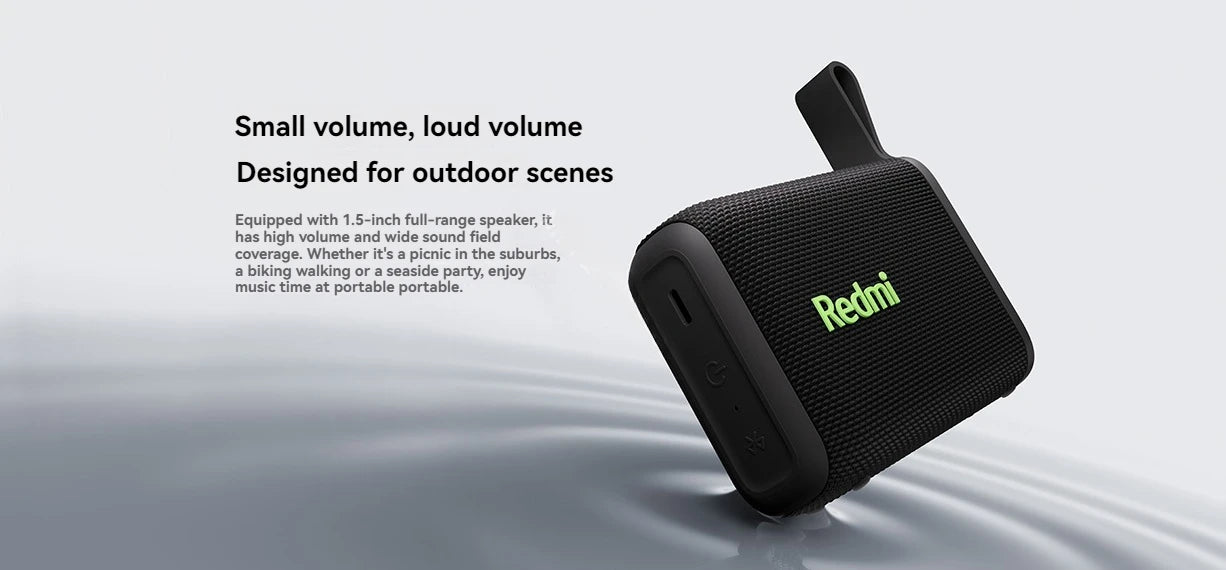 Xiaomi Redmi Altavoz Bluetooth portátil al aire libre IP67 estéreo potente caja de sonido BT5.3 RGB doble emparejamiento TWS conectividad colorida