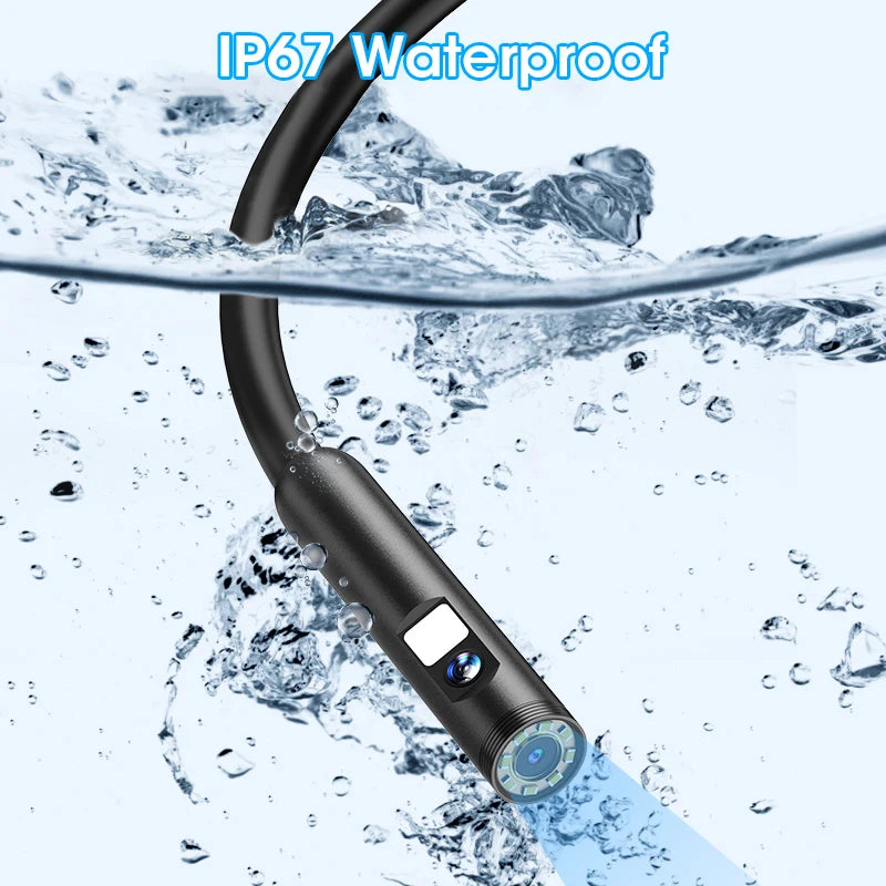 Cámara endoscópica de 8,0 MM IP68 impermeable 8 LED ajustables para IOS Android cámaras boroscopio de inspección flexibles herramientas automotrices