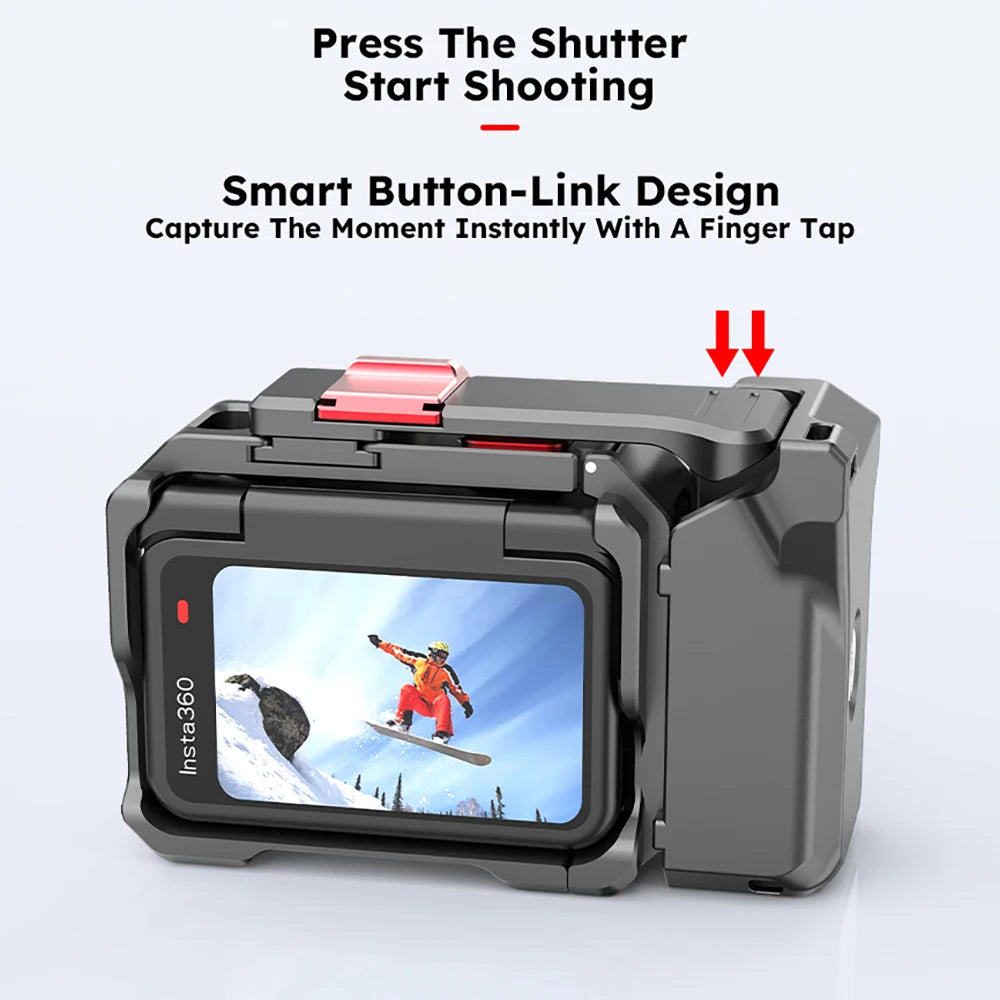 Kit de agarre de fotografía de calle de metal para Insta360 Ace Pro 2/Pro Xplorer Kit con mango ergonómico de liberación rápida de 1/4"