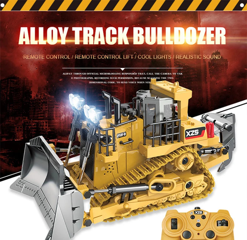 Camión volquete de aleación 1:24 9CH RC, vehículo de ingeniería, carretilla elevadora, excavadora pesada, coche de Control remoto, juguetes para niños, regalos