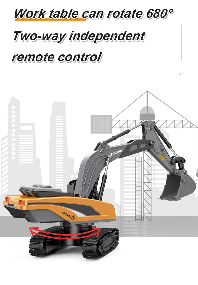 Camión volquete de aleación 1:24 9CH RC, vehículo de ingeniería, carretilla elevadora, excavadora pesada, coche de Control remoto, juguetes para niños, regalos