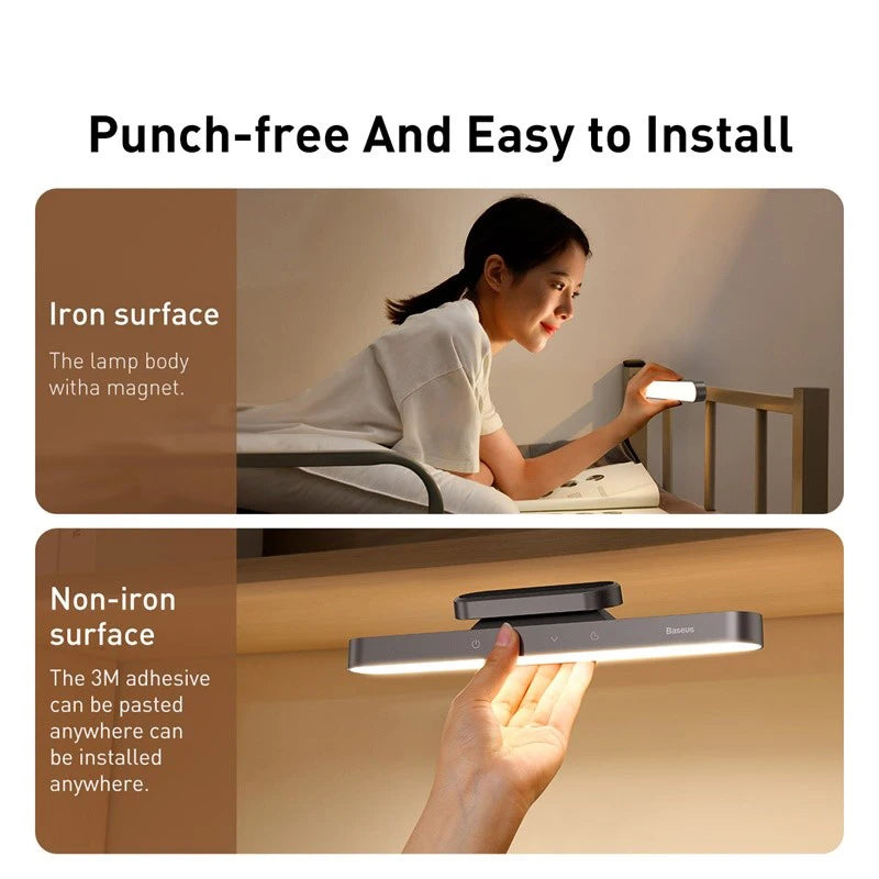 Lámpara de mesa LED magnética colgante, luz nocturna con atenuación continua, recargable para armario, dormitorio, cocina