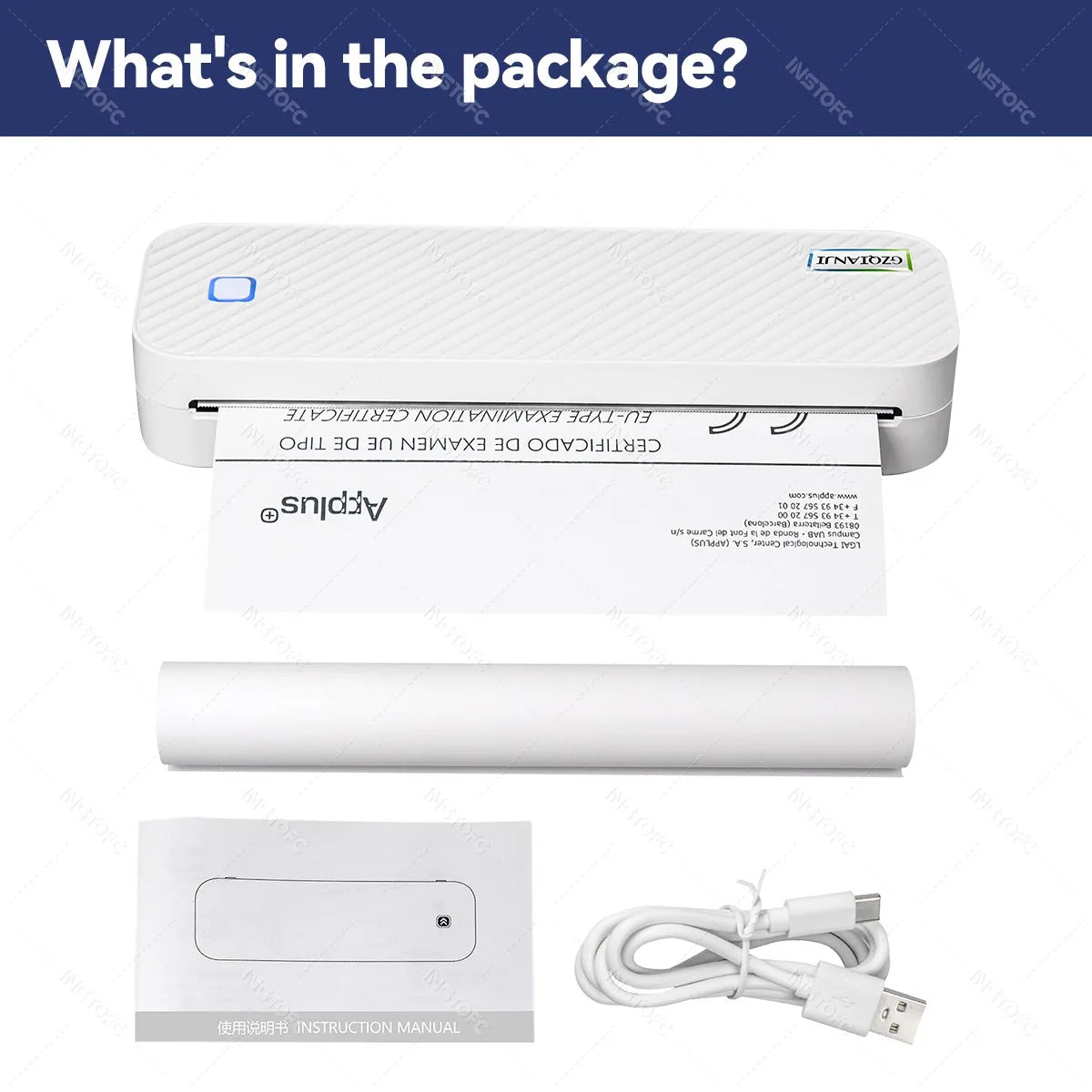Impresora térmica portátil A4, Bluetooth, fotos, PDF, máquina de impresión de documentos, trabajo, hogar, escuela, viajes