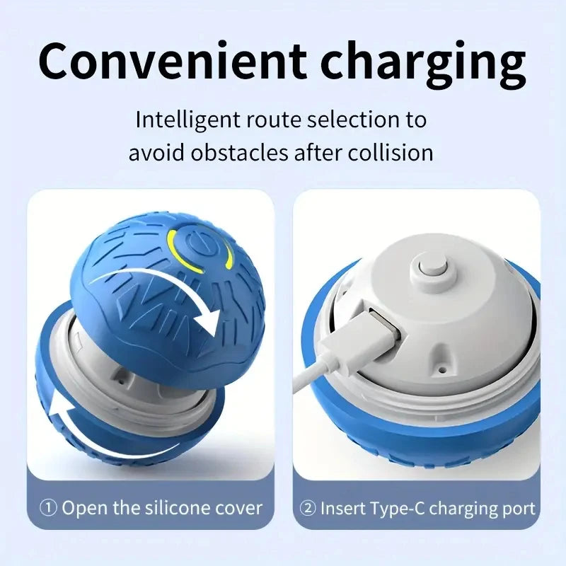 Pelota de juguete inteligente para perros, interactiva automática, con rodamiento electrónico, recargable por USB, que rebota en movimiento para cachorros a perros grandes, juguete para masticar
