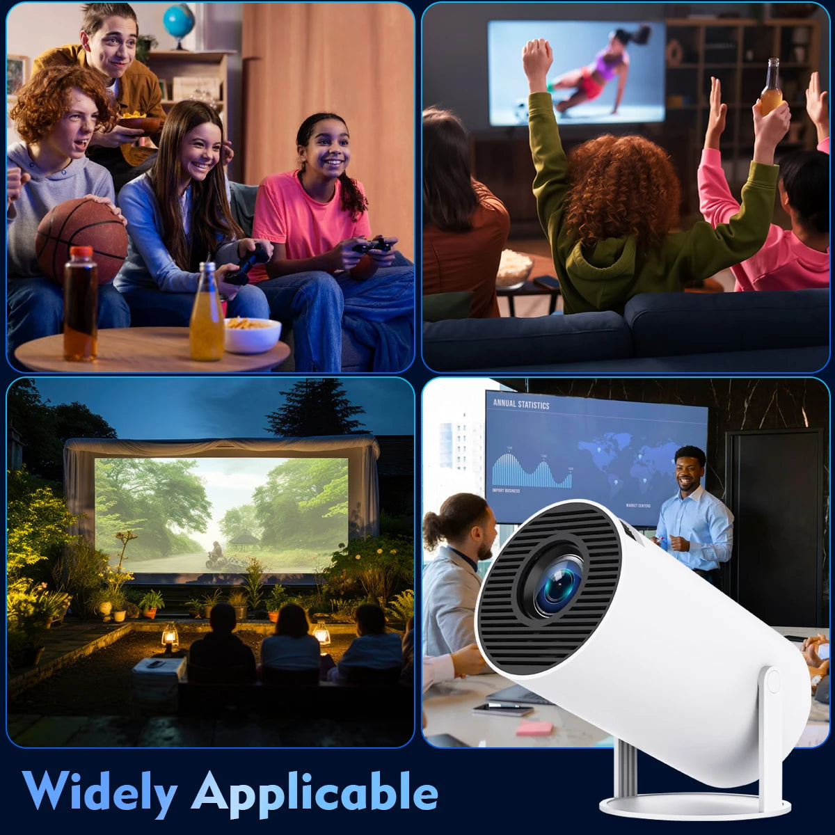 Proyector Magcubic Android 11 4K, 720P HY300 Pro + Wifi Dual 290ANSI 180 ° Proyector portátil flexible