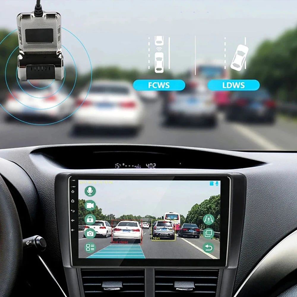 Cámara de salpicadero DVR para coche, cámara de salpicadero Full HD 1080P para reproductor DVD Android, unidad de navegación ADAS LDWS, Audio automático, alarma de voz, grabación de vídeo