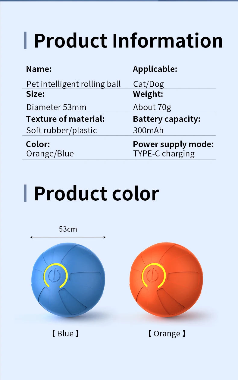 Pelota de juguete inteligente para perros, interactiva automática, con rodamiento electrónico, recargable por USB, que rebota en movimiento para cachorros a perros grandes, juguete para masticar