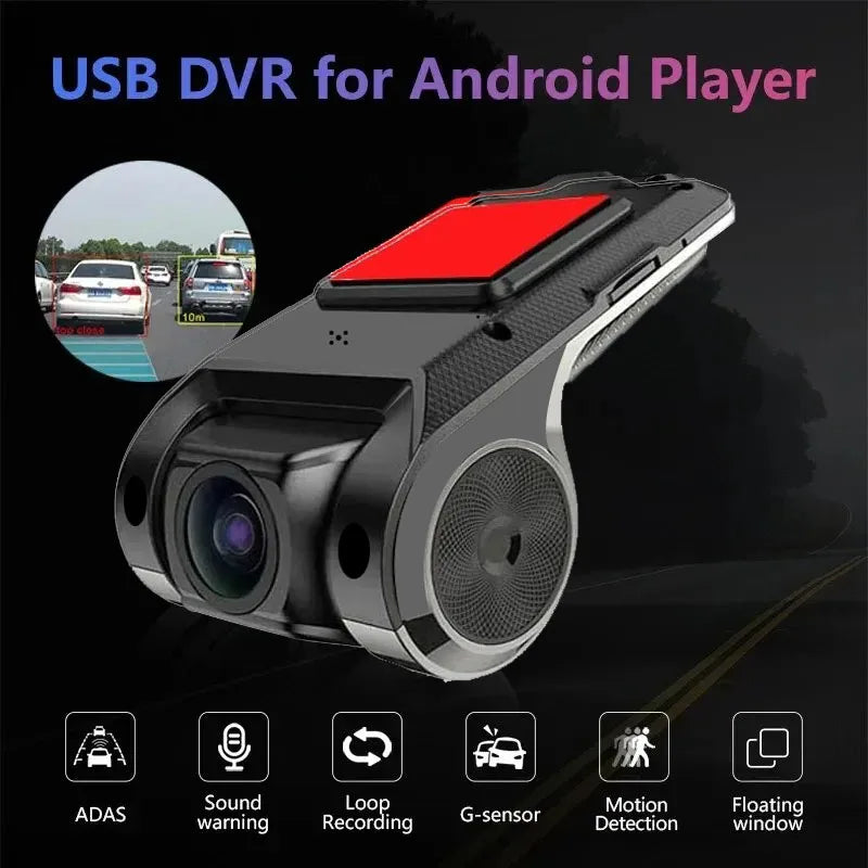 Cámara de salpicadero DVR para coche, cámara de salpicadero Full HD 1080P para reproductor DVD Android, unidad de navegación ADAS LDWS, Audio automático, alarma de voz, grabación de vídeo