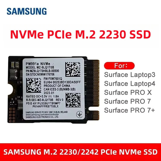 SSD interno NVMe PCIe M.2 2230 / 2242 empaquetado por OEM Samsung BM9C1/PM9B1/PM9C1A/PM991A y WD SN740 y Crucial P310 y Micron 2450