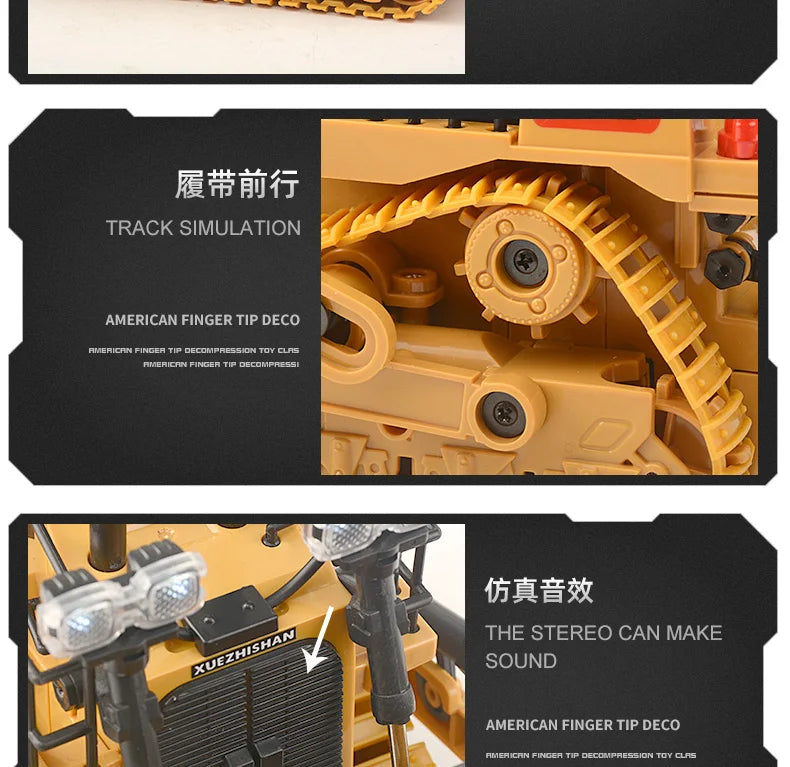 Camión volquete de aleación 1:24 9CH RC, vehículo de ingeniería, carretilla elevadora, excavadora pesada, coche de Control remoto, juguetes para niños, regalos