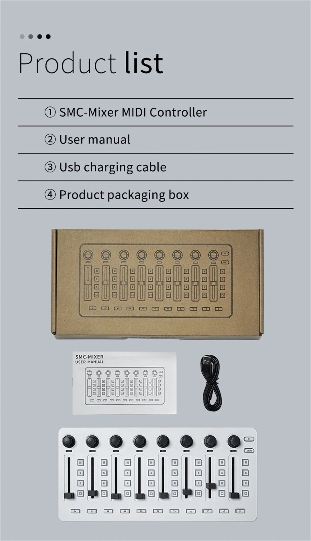 Controlador MIDI Teclado USB Mini 25 teclas, 16 almohadillas de batería RGB, 8 perillas y producción musical, software incluido, M-VAVE SMK-25 II