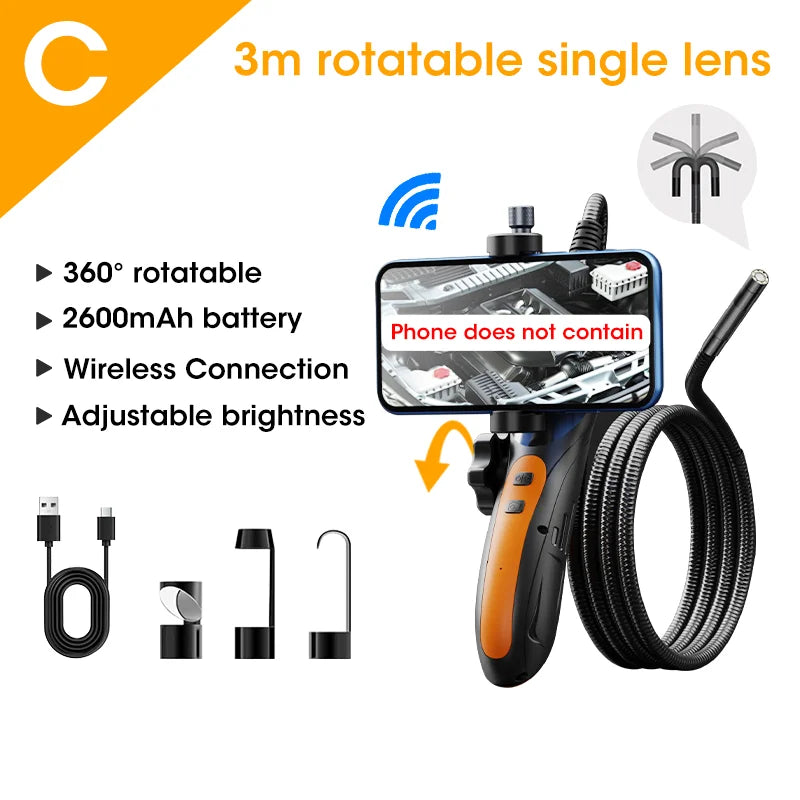 Cámara endoscópica de 8,0 MM IP68 impermeable 8 LED ajustables para IOS Android cámaras boroscopio de inspección flexibles herramientas automotrices