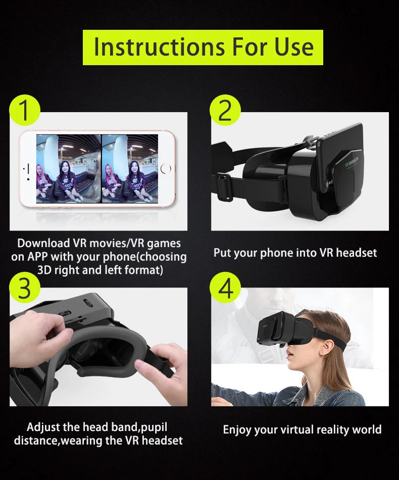 Gafas de realidad Virtual, auriculares, dispositivos Viar, casco, lentes 3D, gafas inteligentes para teléfonos inteligentes, teléfono móvil, accesorio de juego
