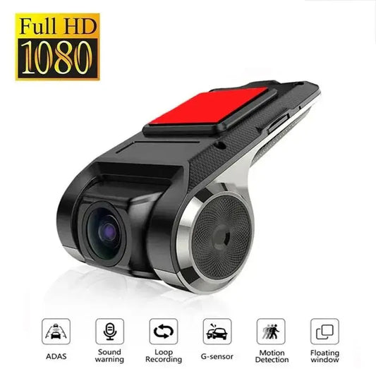 Cámara de salpicadero DVR para coche, cámara de salpicadero Full HD 1080P para reproductor DVD Android, unidad de navegación ADAS LDWS, Audio automático, alarma de voz, grabación de vídeo