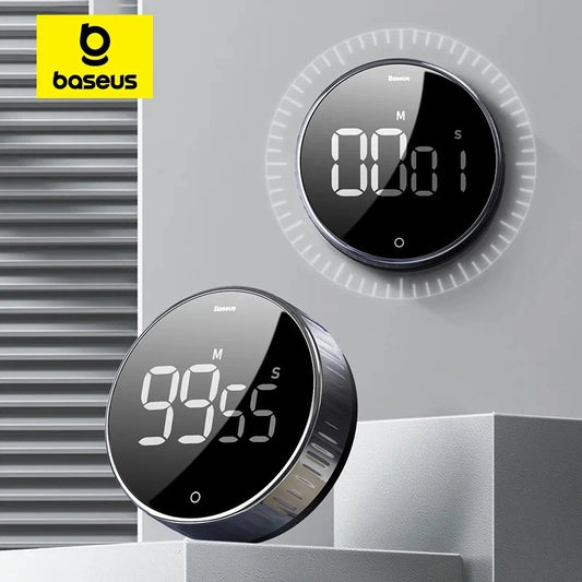 Baseus Temporizador de cocina magnético Temporizador digital Cuenta regresiva manual Reloj despertador Temporizador de cocina mecánico Cocina Ducha Estudio Cronómetro