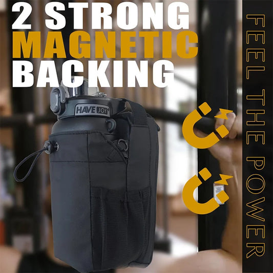 Bolsa de gimnasio magnética, bolsa de transporte magnética de gran capacidad con bolsillo para teléfono, bolsa portátil para botella de agua para gimnasio, organizador de accesorios de gimnasio