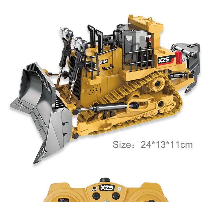 Camión volquete de aleación 1:24 9CH RC, vehículo de ingeniería, carretilla elevadora, excavadora pesada, coche de Control remoto, juguetes para niños, regalos